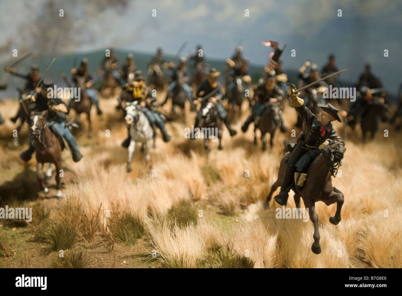 Little Big Horn diorama au musée historique du comté de Monroe de Monroe, Michigan, États-Unis. Banque D'Images Little Big Horn diorama au musée historique du comté de Monroe de Monroe, Michigan, États-Unis. Banque D'Images