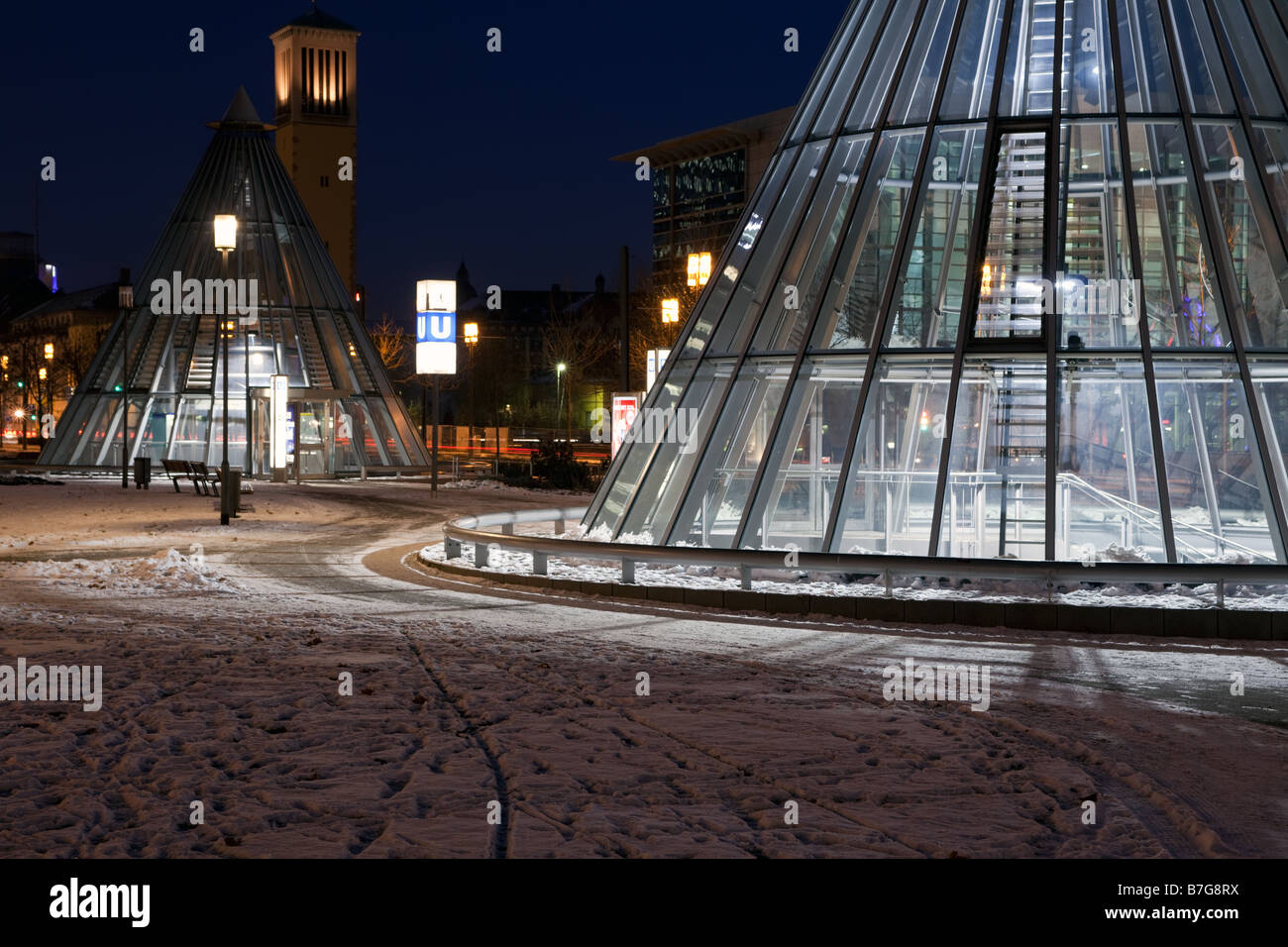 L'entrée de Francfort s U Bahn Festhalle Messe Banque D'Images