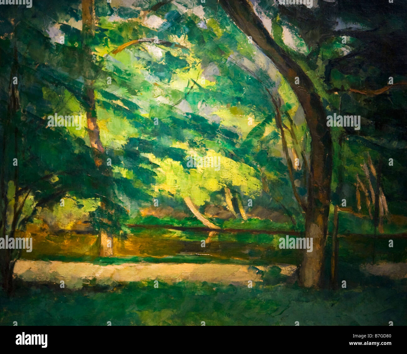 'Etang des Soeurs Osny' peint par Paul Cézanne vers 1875 Courtauld Institute Galleries London England UK Royaume-Uni GB Gre Banque D'Images