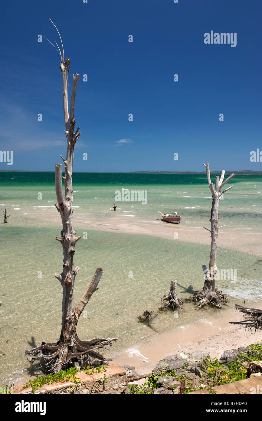 Afficher le long de la côte de l'Océan Indien près de Inharrime dans le sud du Mozambique. Banque D'Images