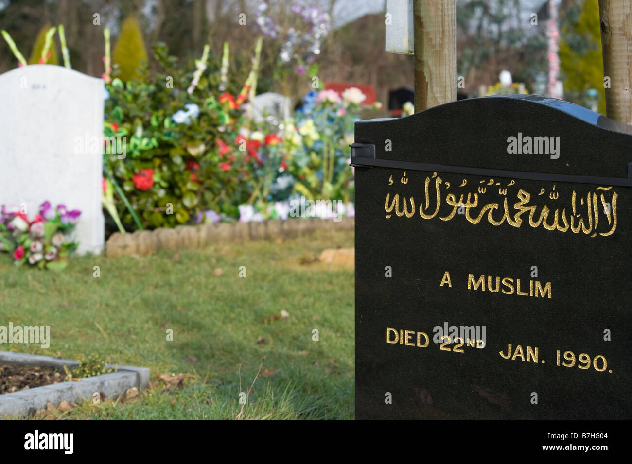 Une tombe d'un Musulman au nord du cimetière de Watford Banque D'Images