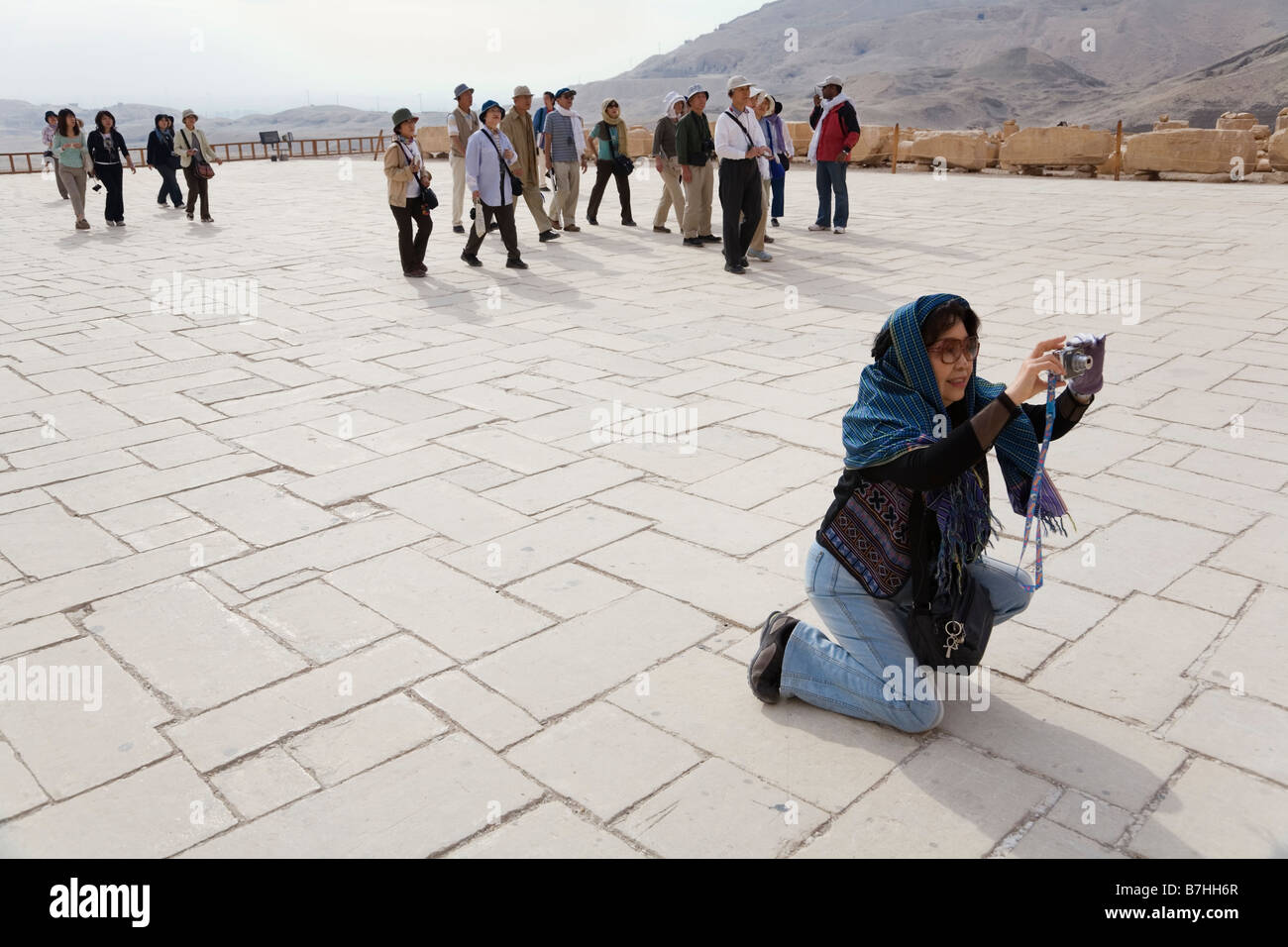 Louxor, Egypte. Temple d'Hatchepsout, Deir el Bahri Complex Banque D'Images