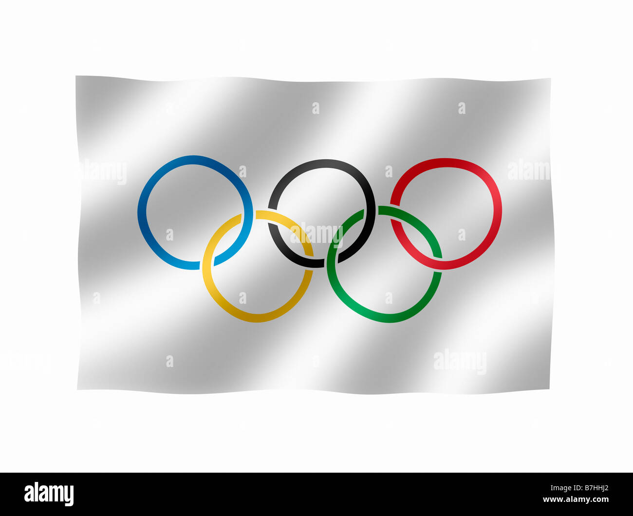 Drapeau olympique tel que celui utilisé par le Comité International Olympique pour promouvoir les Jeux Olympiques Banque D'Images