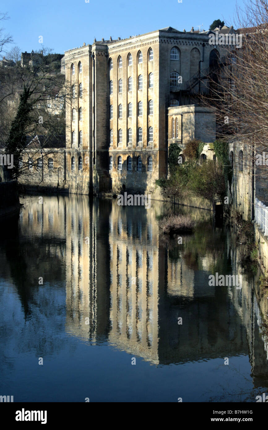 Bradford on Avon, l'ancienne abbaye de Moulins Moulin à laine. Banque D'Images