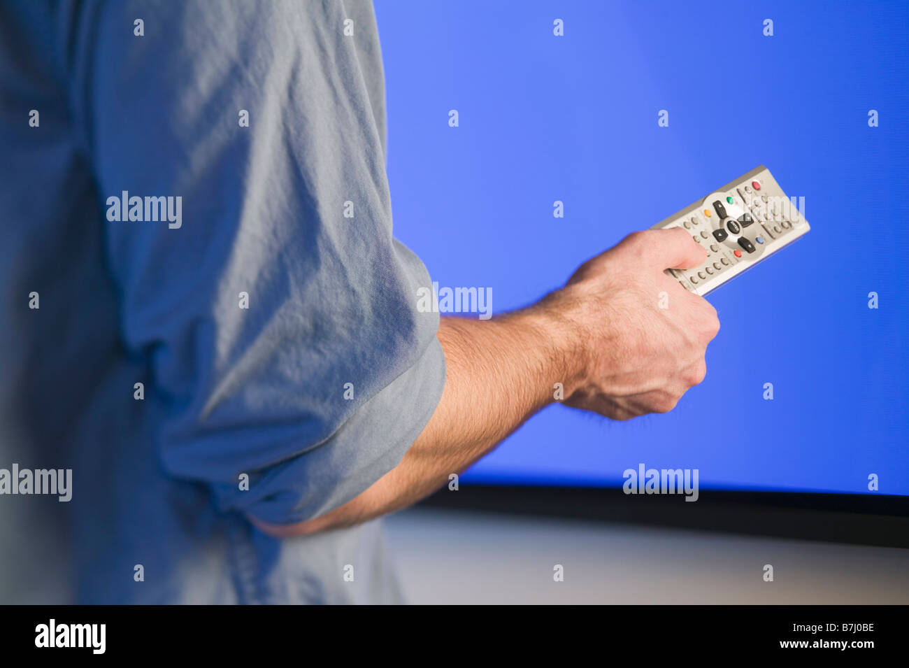 Le changeur de canal et d'une télévision à écran plasma, C.-B. Banque D'Images