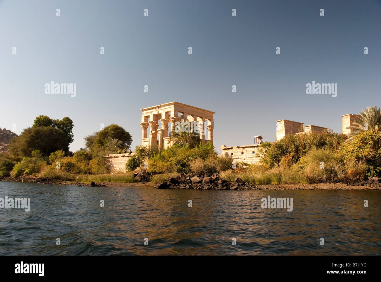 Kiosque Trajans Temple de Philae en Egypte Banque D'Images