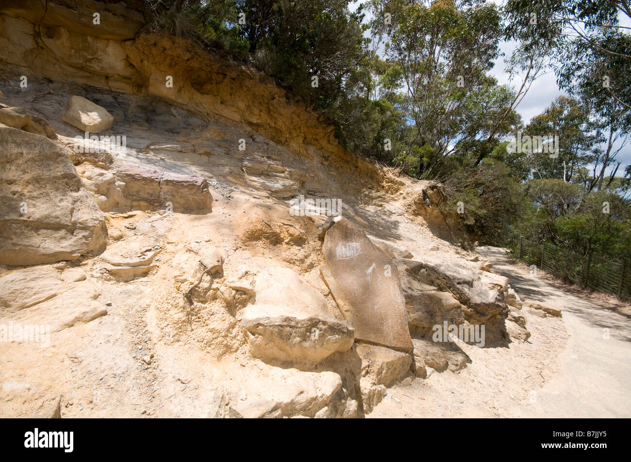 Voie de trois sœurs lookout et les géants comme suit Blue Mountains Australie Nouvelle Galles du sud Banque D'Images