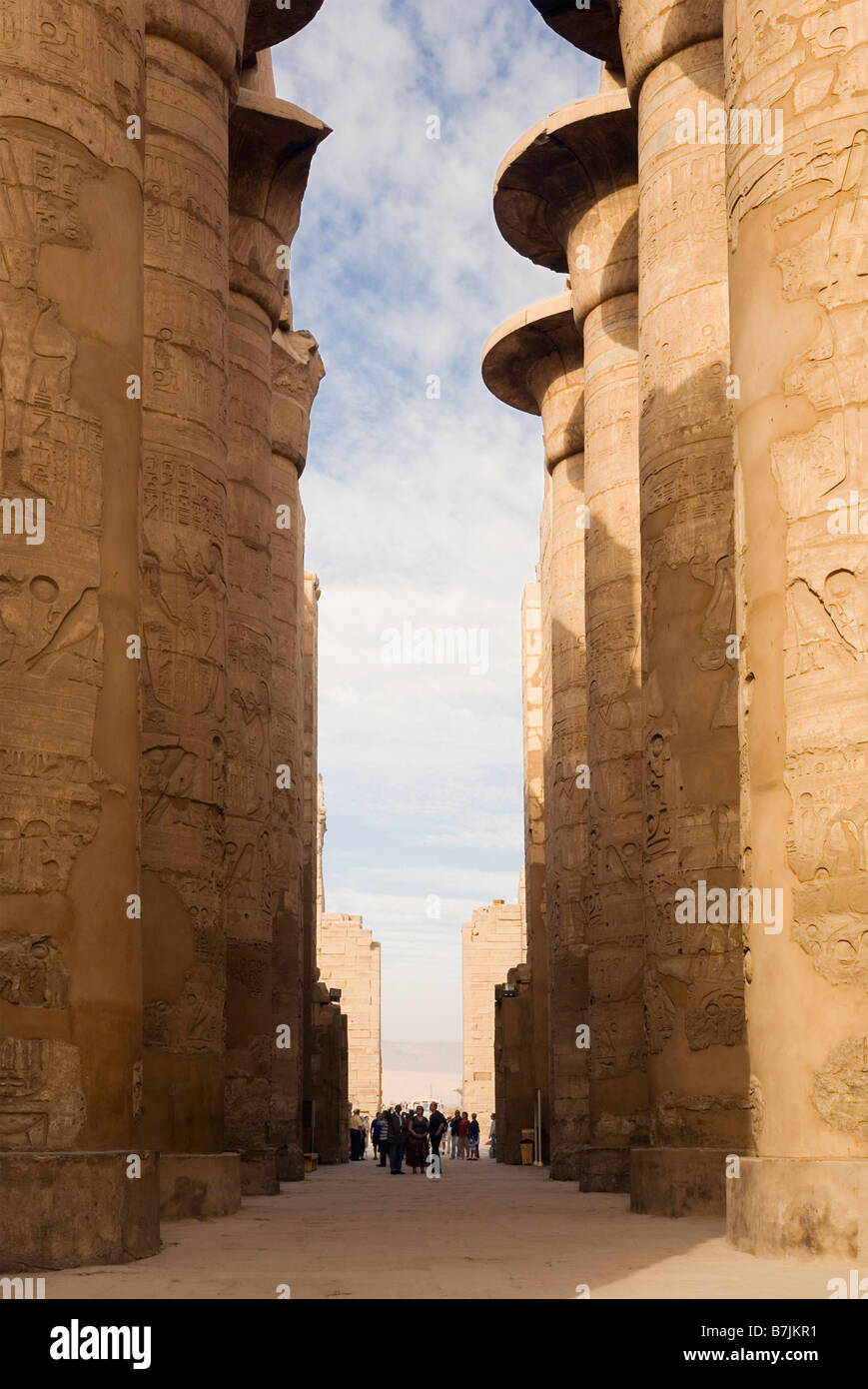 Temples de Karnak, Louxor, Egypte. La salle hypostyle du Temple d'Amun Re Banque D'Images