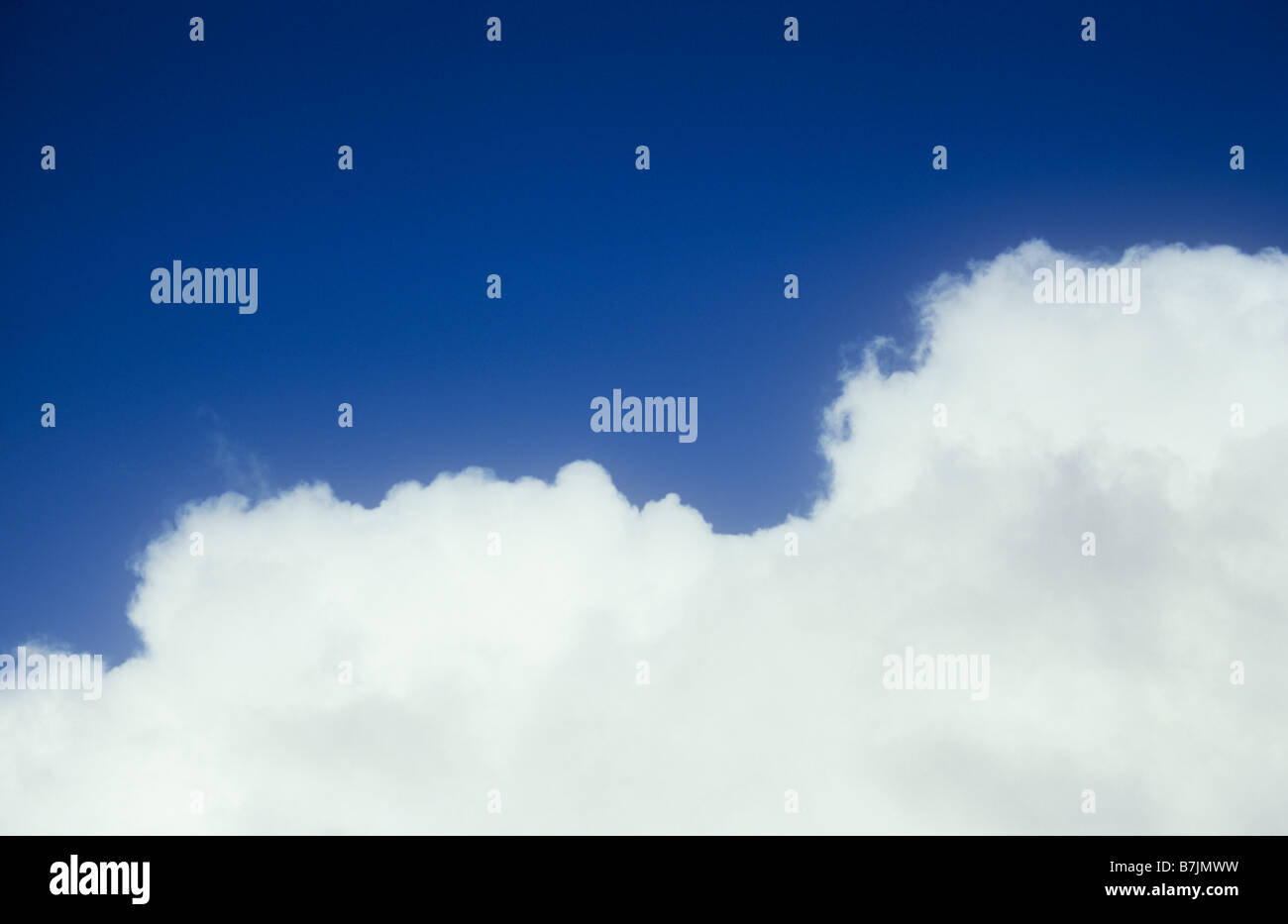 Banque du haut blanc flottant Cumulus ou Cumulonimbus sous ciel bleu profond Banque D'Images