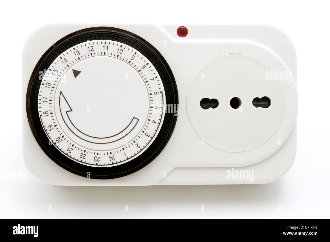 Compteur électrique sur un fond blanc Banque D'Images