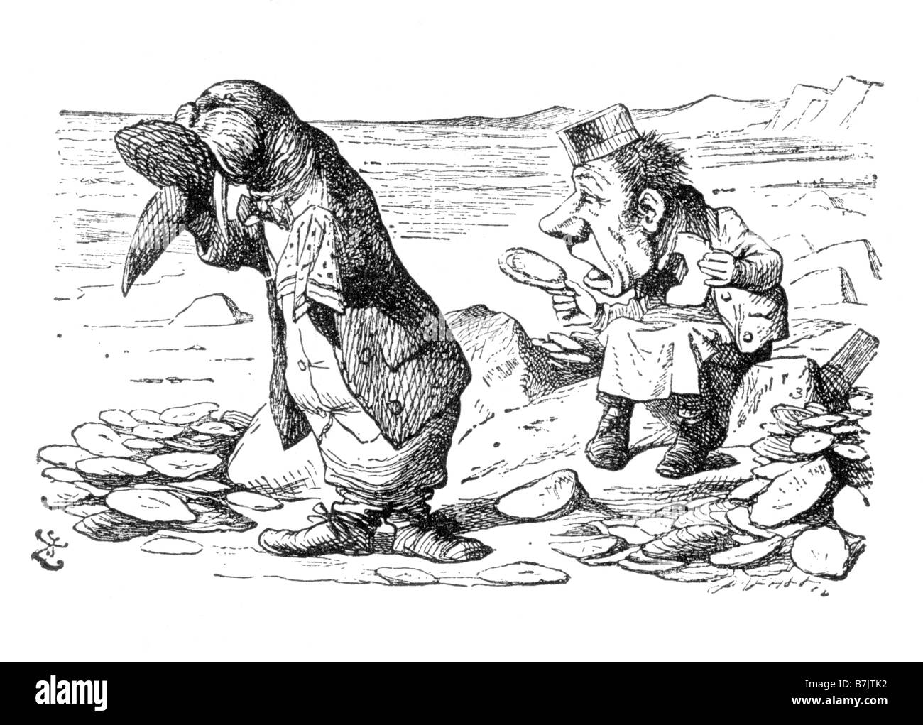 Le morse et le charpentier Alice à travers le miroir Illustration par Sir John Tenniel 1820 à 1914 Banque D'Images