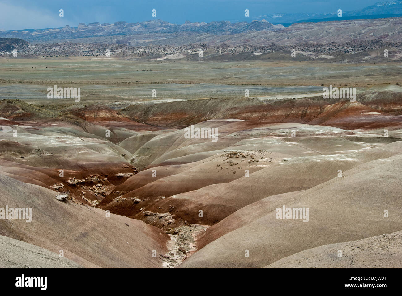 Collines de bentonite Hartnett Road, Capitol Reef National Park, en Utah. Banque D'Images