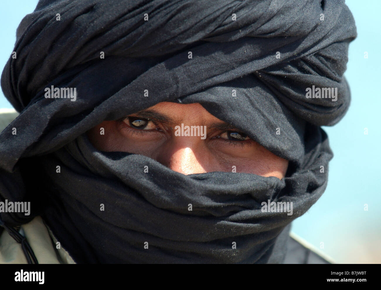 Homme touareg en Mauritanie en headress local Banque D'Images