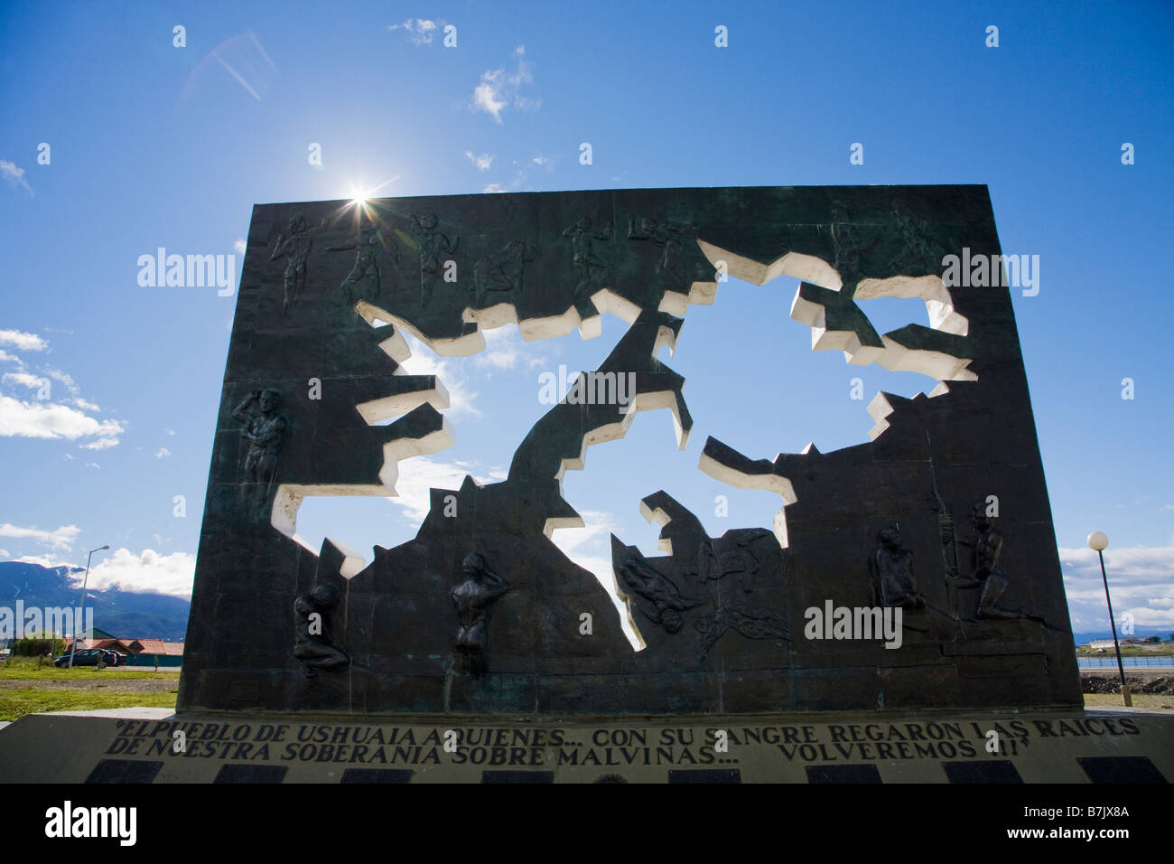 Mémorial de la guerre des Malvinas Argentine ville Ushuaia Tierra del Fuego Argentine Amérique du Sud Banque D'Images
