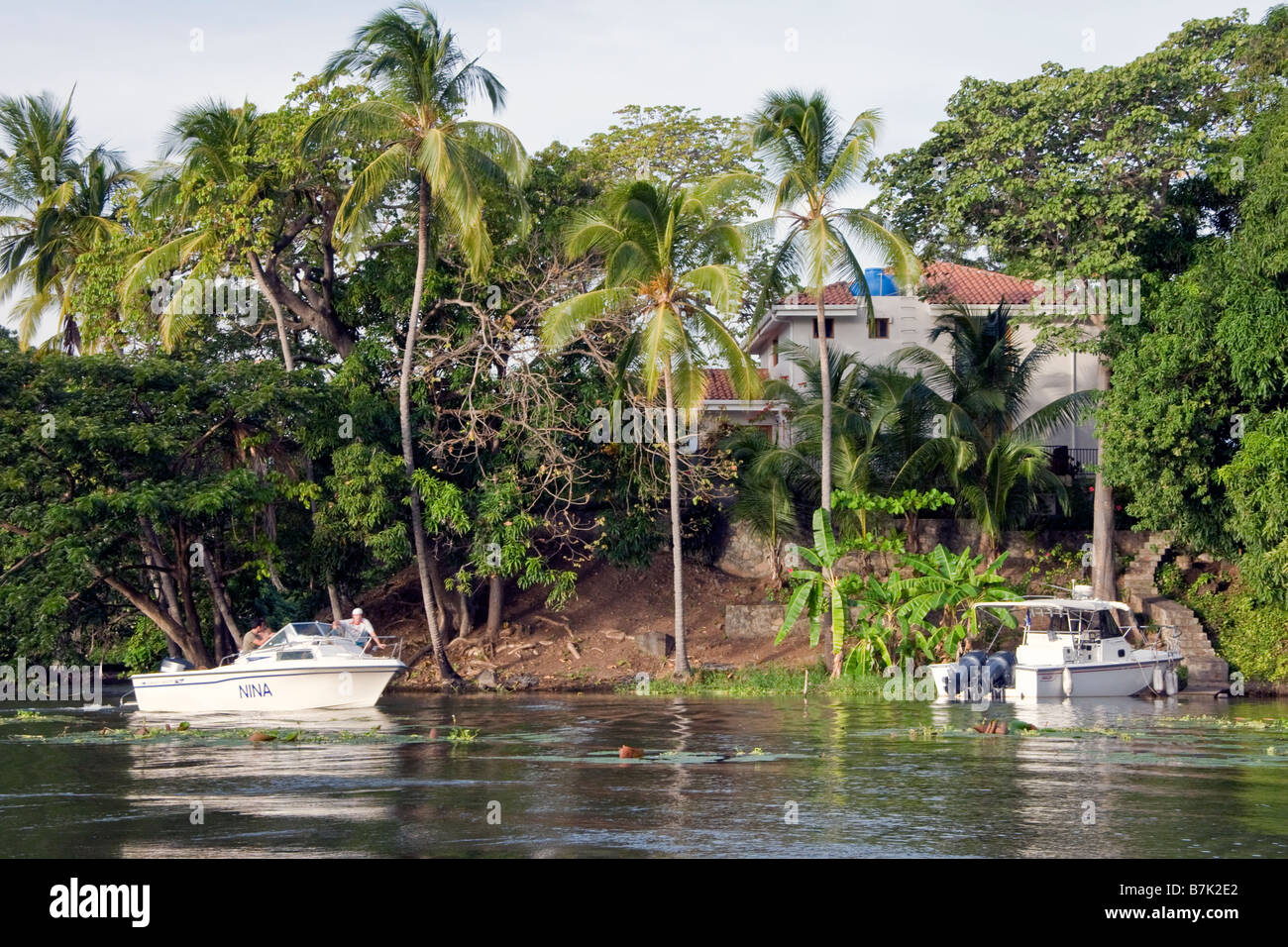 Isletas de Granada, îles du lac Nicaragua avec maison privée et les plaisanciers Banque D'Images