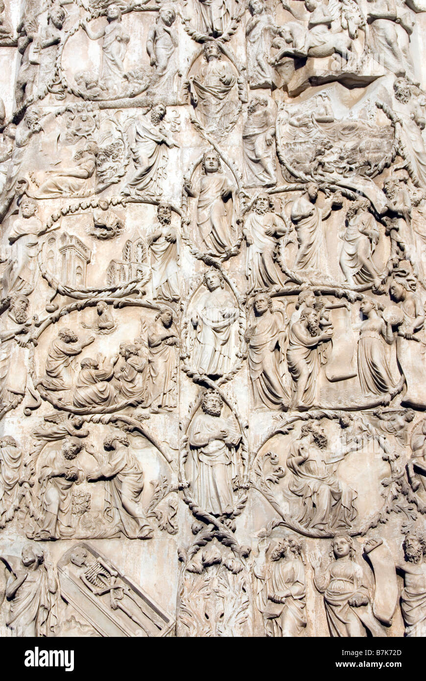 Détail de la façade de la cathédrale Orvieto en Ombrie Banque D'Images