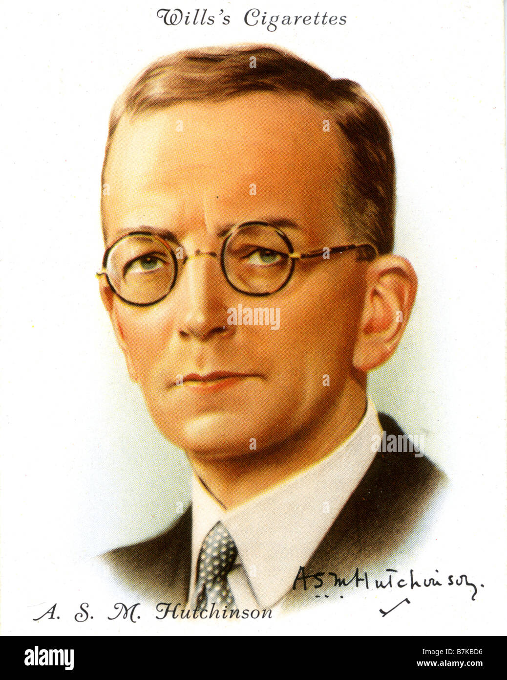 A.S.M. La romancière britannique 1880-1971 Hutchinson sur une carte de cigarettes 1930 Banque D'Images