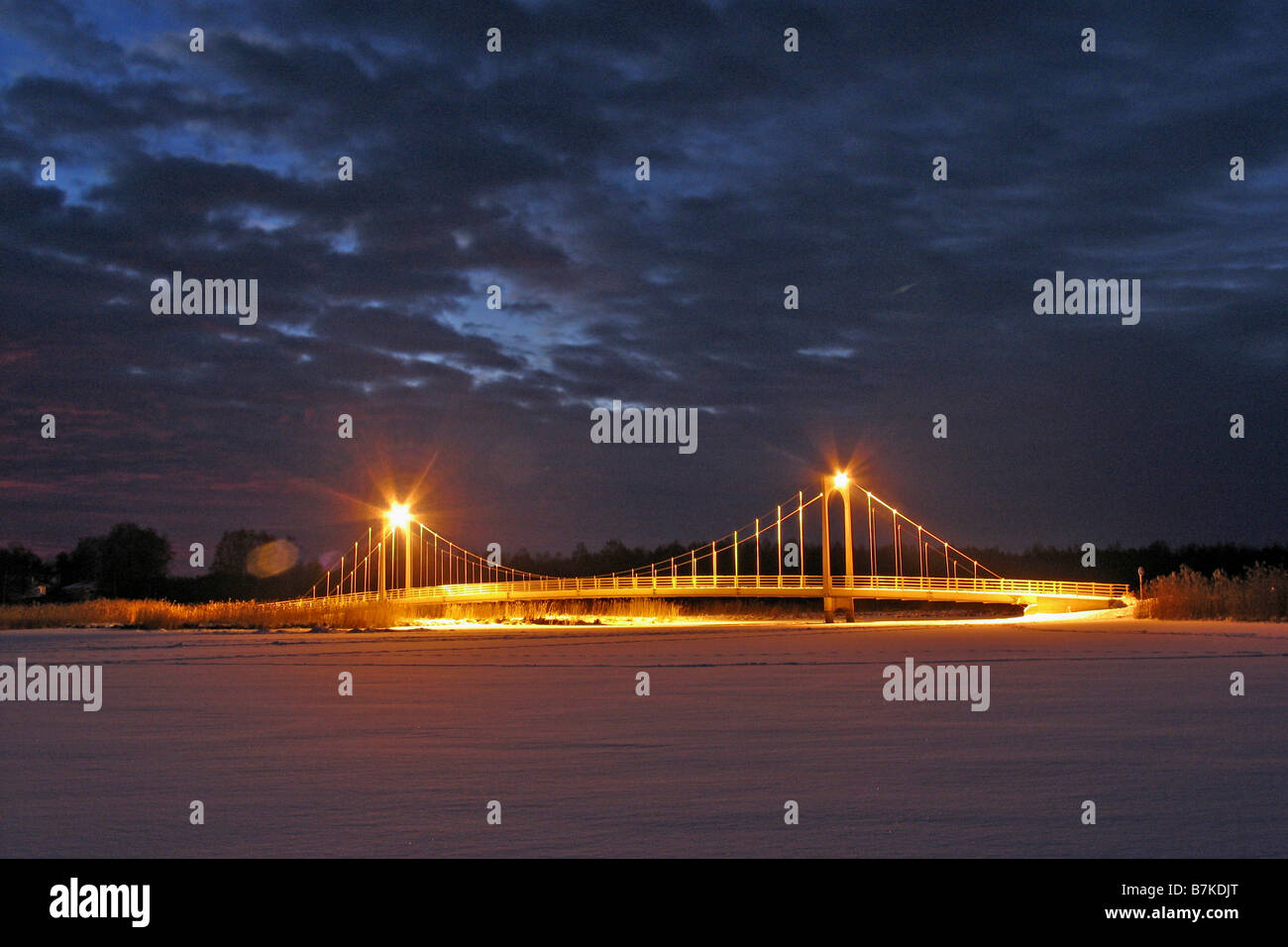 Roosisaare Bridge à Võru, Estonie, Europe Banque D'Images