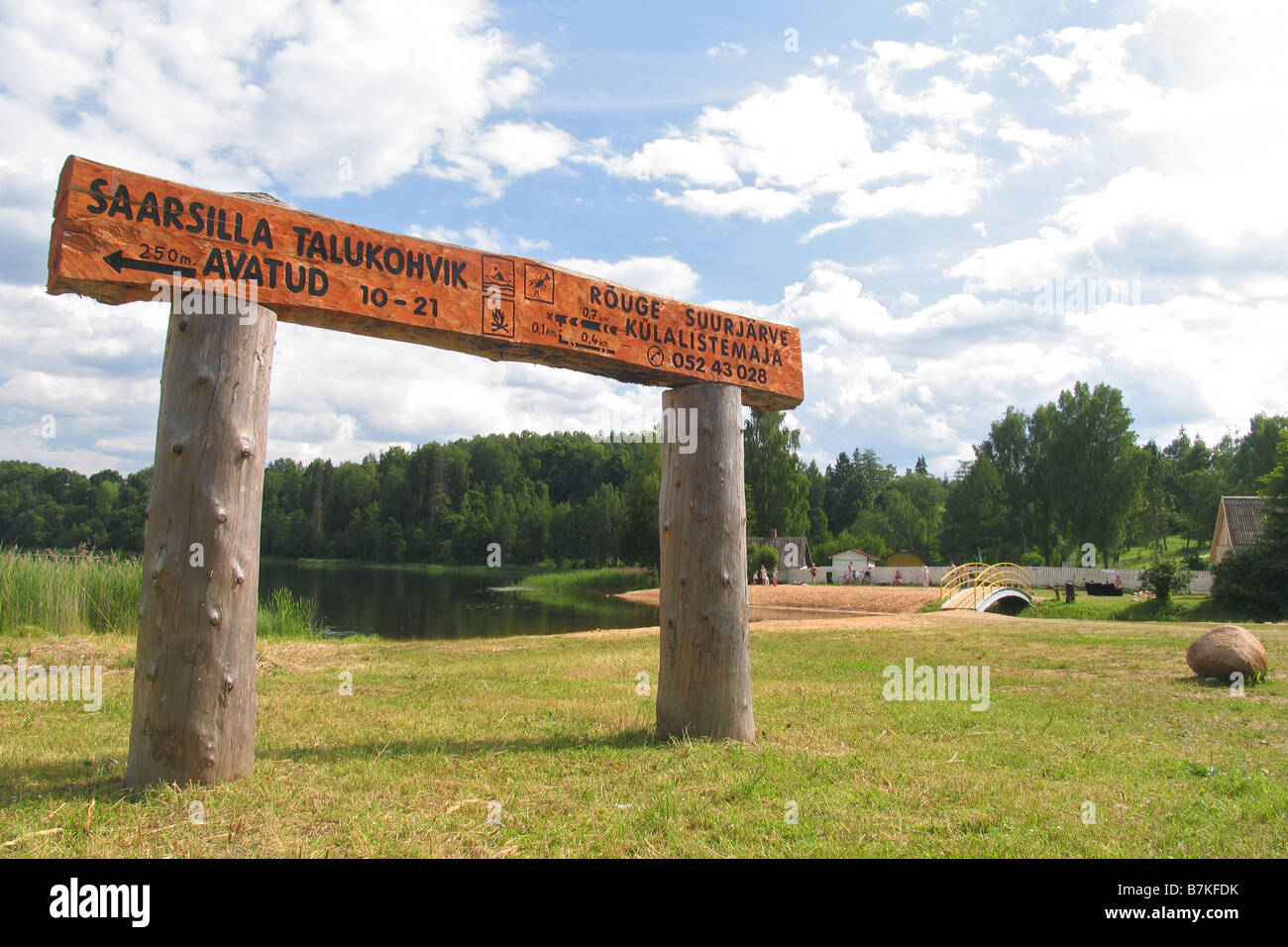 Road Sign in Rõuge Võru Estonie Europe Comté Banque D'Images