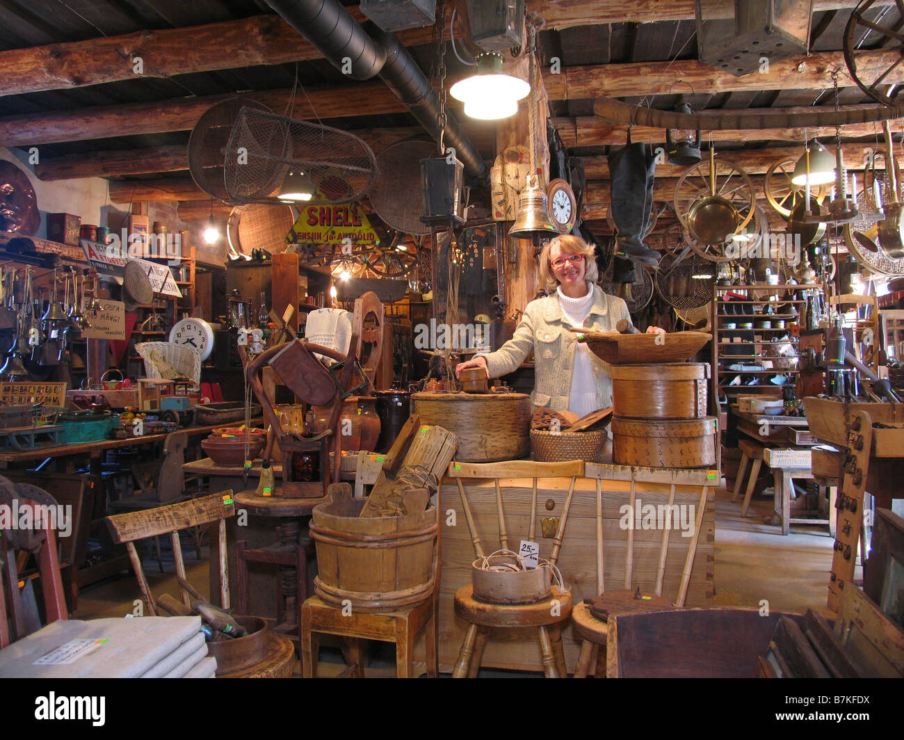 Boutique d'antiquités à Võru, Estonie, Europe Banque D'Images