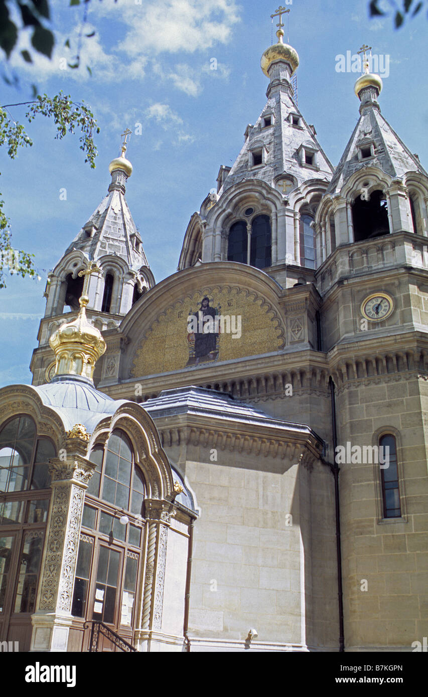 Paris, église orthodoxe russe de Saint Alexandre Nevski. Banque D'Images