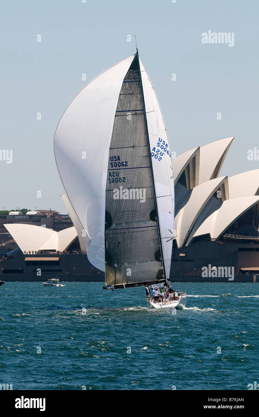 Yachts dans le port de Sydney Sydney, Australie Banque D'Images