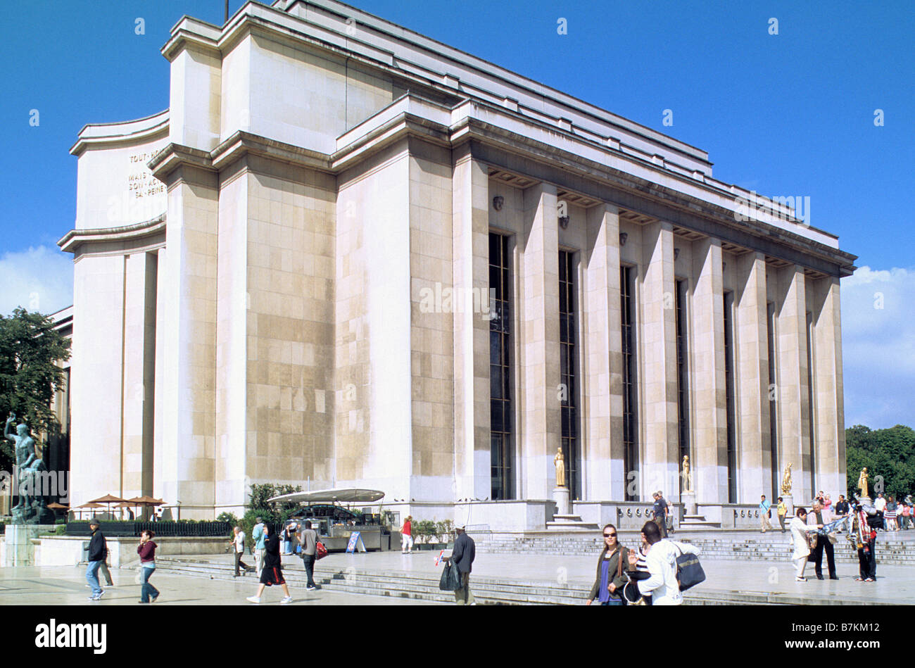 Paris, Palais de Chaillot, élévation nord de l'aile ouest, Banque D'Images