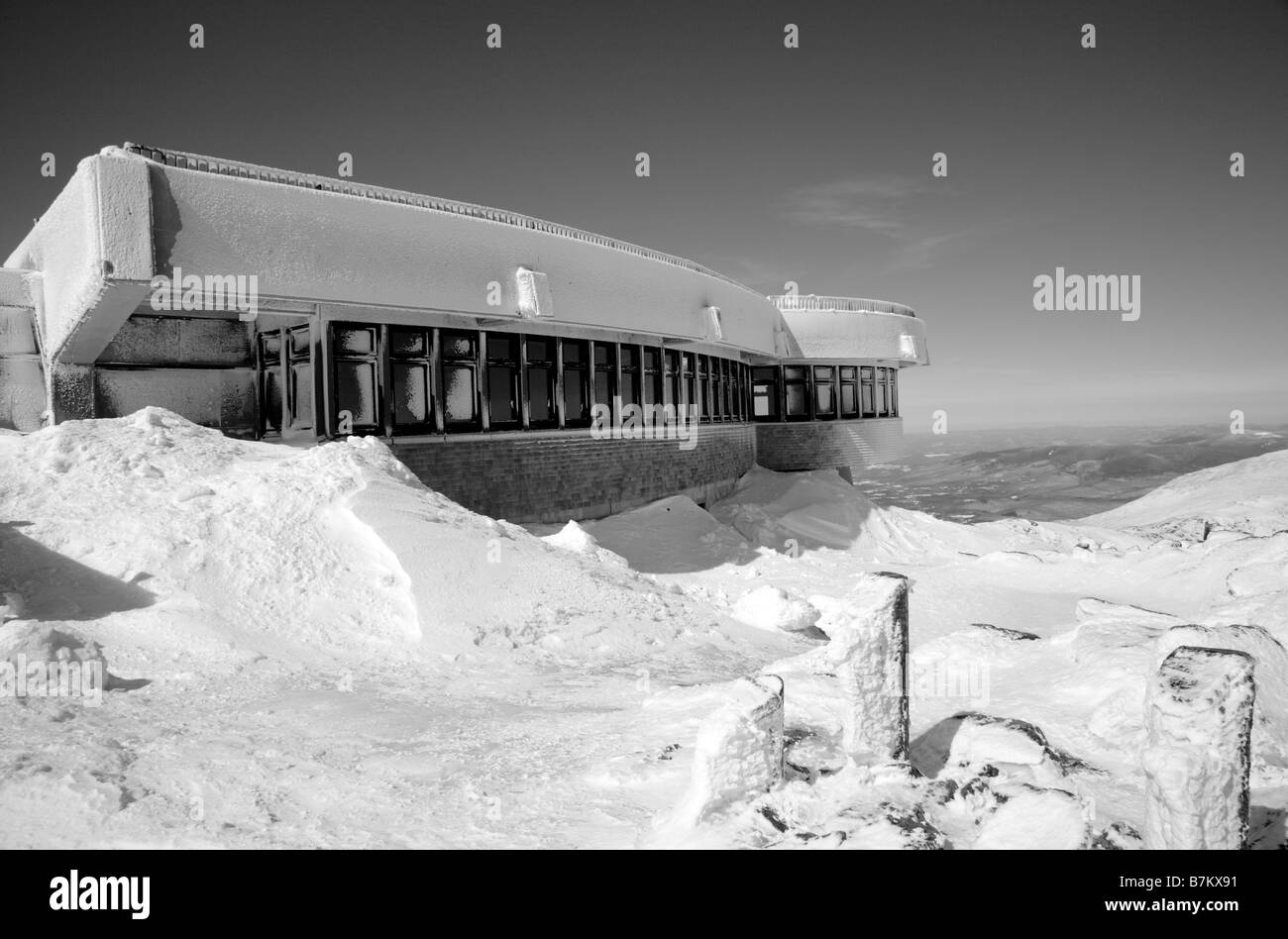 Le mont Washington pendant les mois d'hiver, situé dans les Montagnes Blanches du New Hampshire USA Banque D'Images