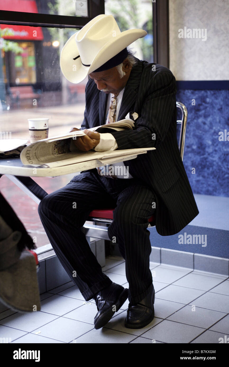 Cowboy - Homme d'affaires sikh, Calgary, Alberta, Canada Banque D'Images