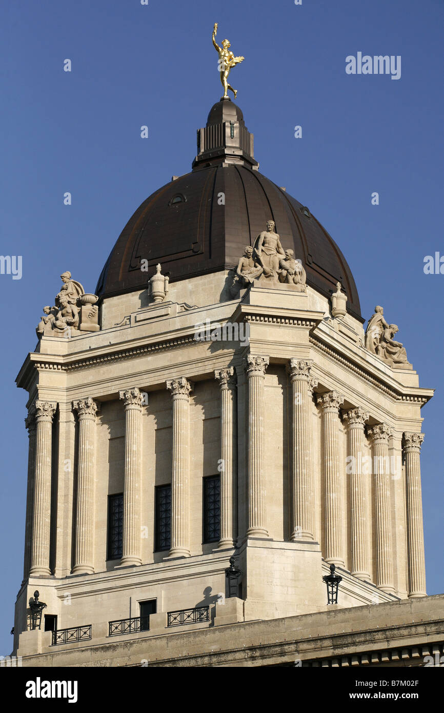 La coupole de l'Édifice de l'Assemblée législative du Manitoba, Winnipeg, Manitoba, Canada Banque D'Images