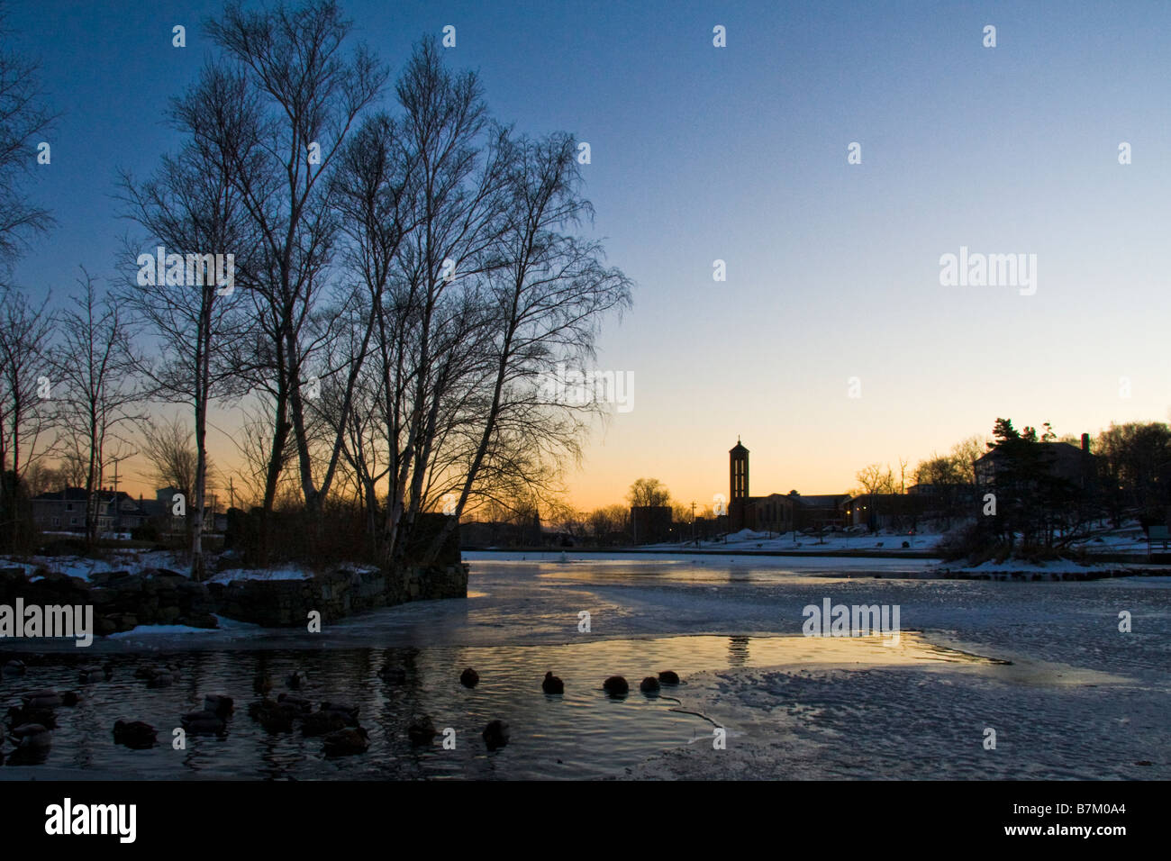 Coucher du soleil à Sullivan's Pond - Dartmouth, Nouvelle-Écosse, Canada Banque D'Images