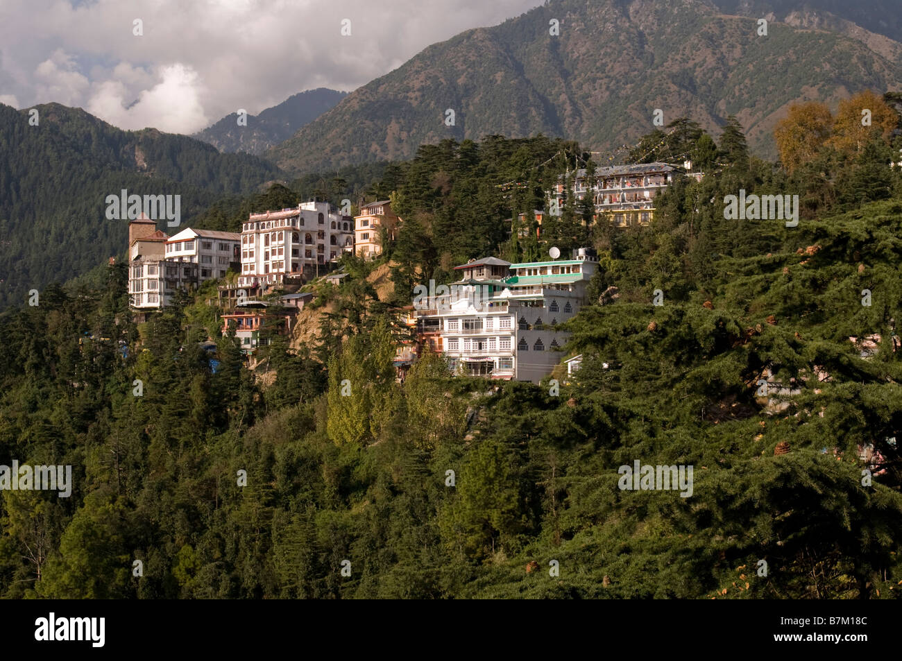 MacLeodganj au pied de l'Himalaya. Dharamsala. L'Himachal Pradesh. L'Inde. Banque D'Images