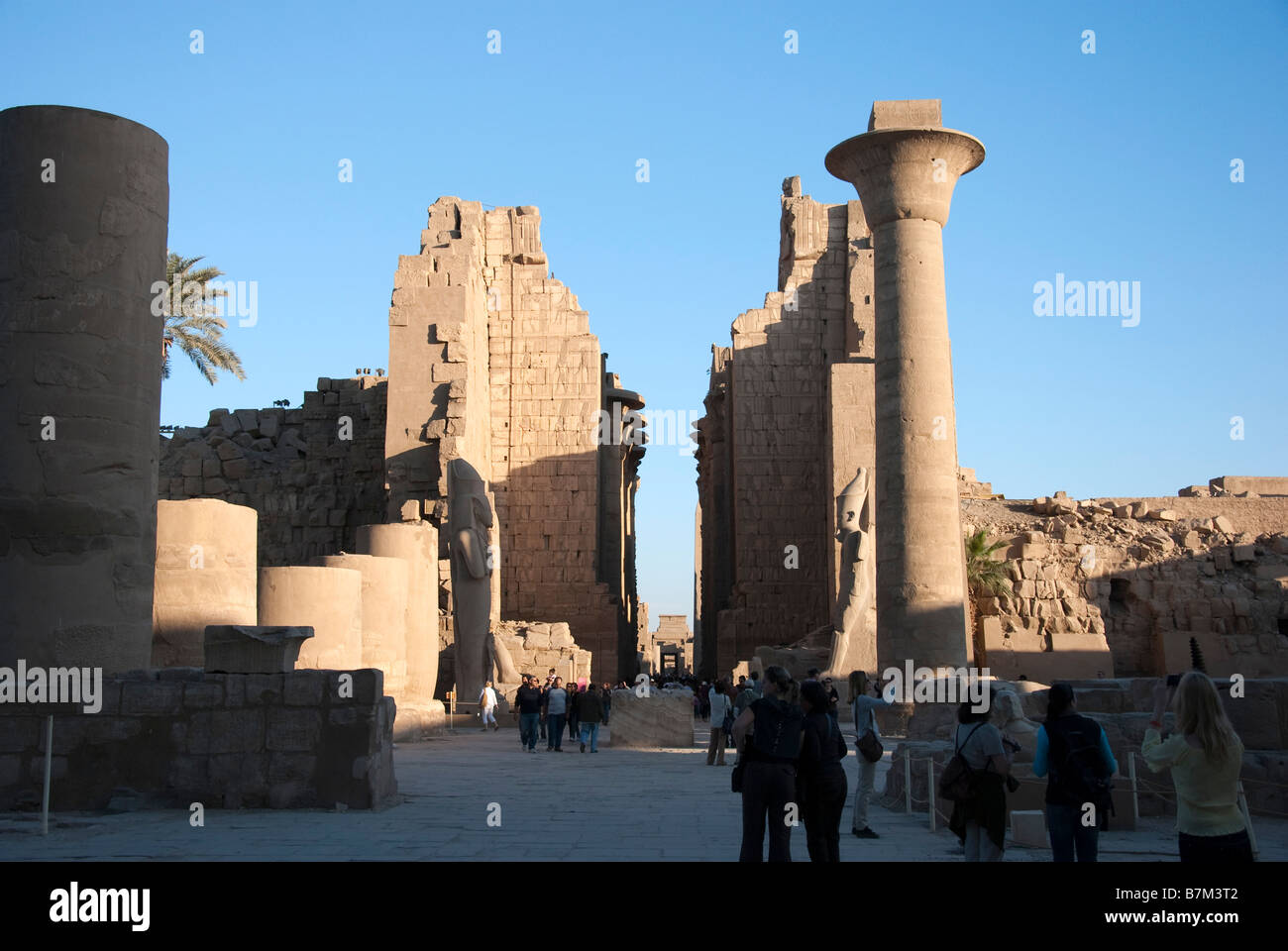 L'axe central du Temple de Karnak Banque D'Images