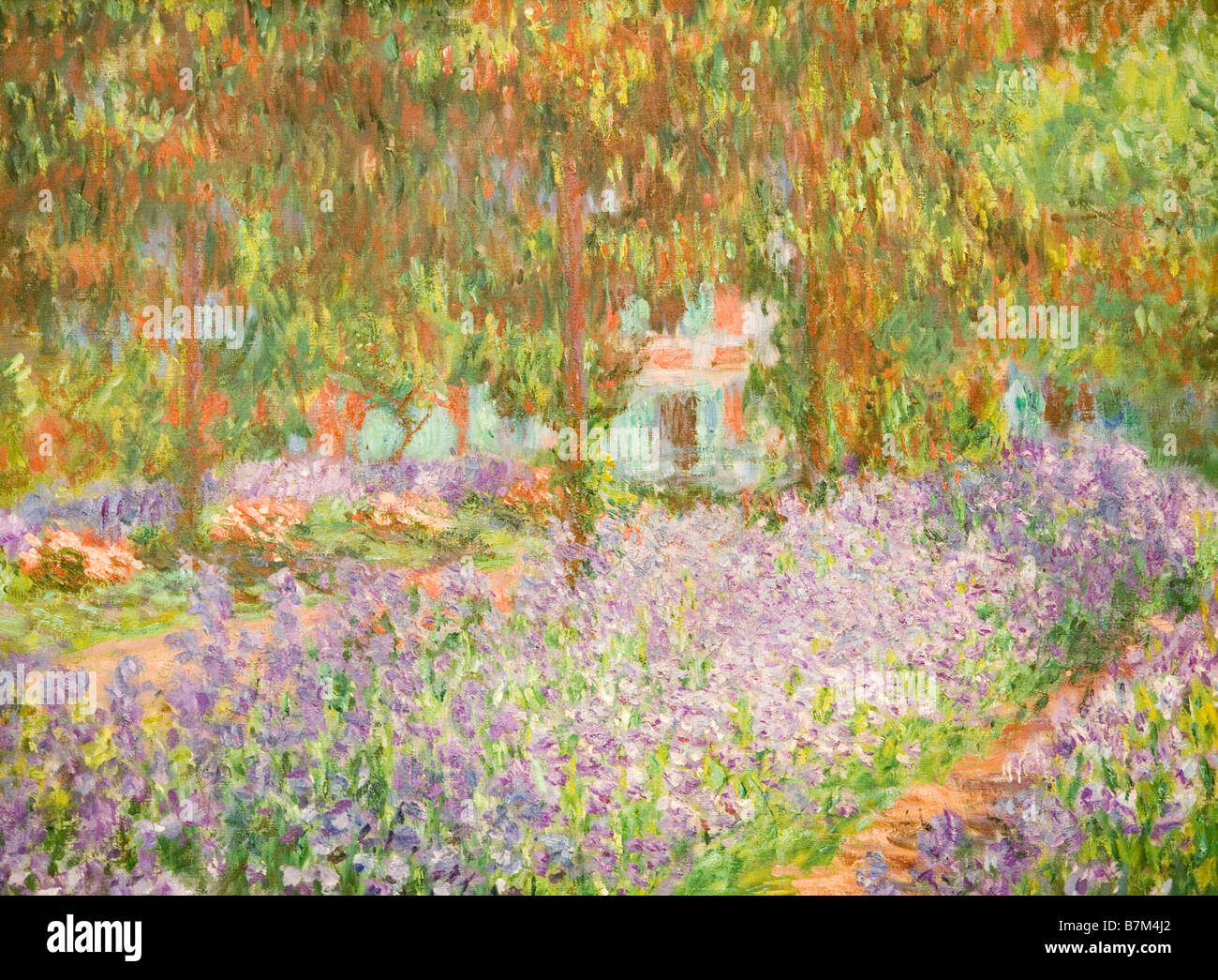 Dans le jardin de Monet, les iris par Monet, Musée d'Orsay Paris France Europe Banque D'Images