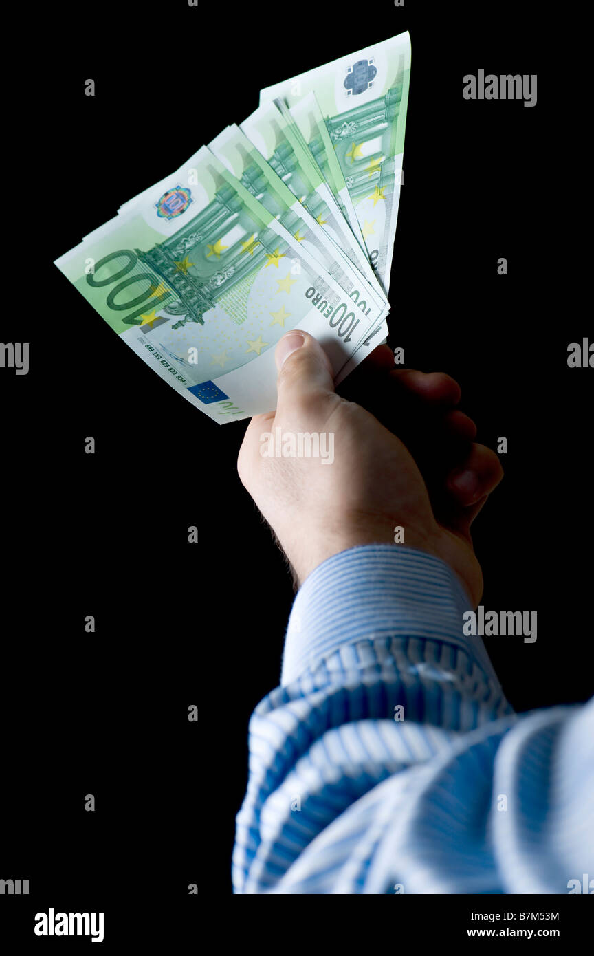 Sur le noir de l'objet de billets monnaie libre Banque D'Images