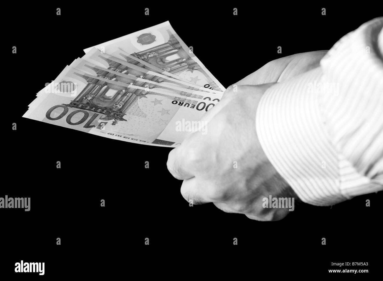 Sur le noir de l'objet de billets monnaie libre Banque D'Images