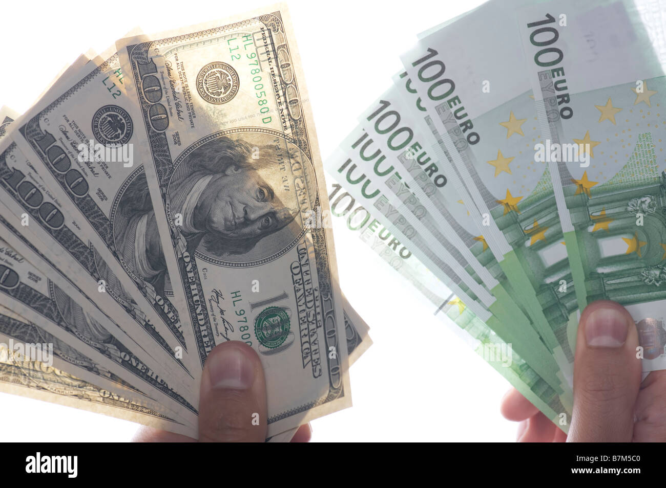 Objet sur devises dollar blanc libre Banque D'Images