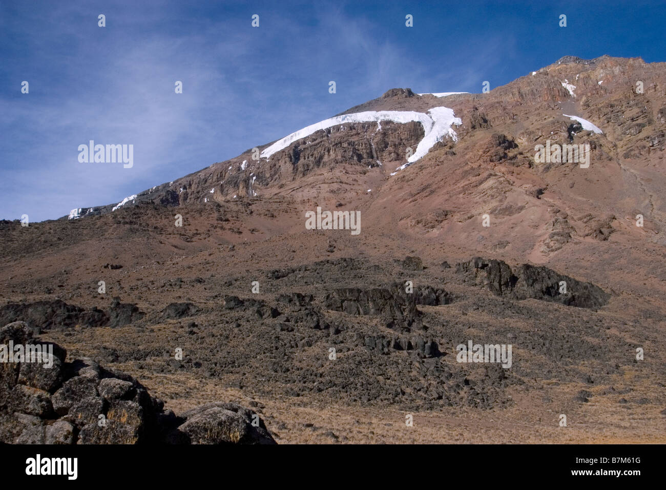 Kilimanjaro Penck Glacier et violation de l'ouest de la Tanzanie Banque D'Images