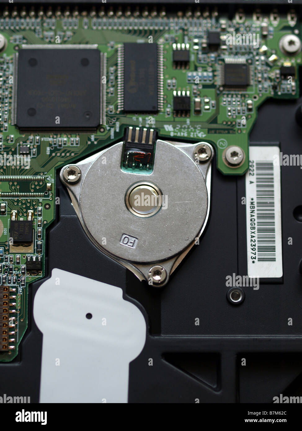 Une macro d'un disque dur de l'ordinateur. Banque D'Images