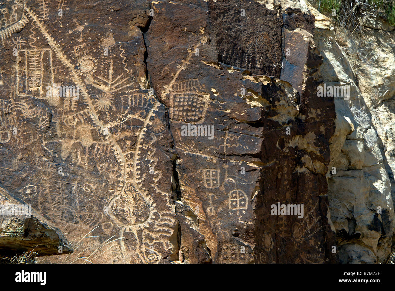 USA, Utah, Parowan Gap, des pétroglyphes, des œuvres de la préhistoire et du Sud cultures Paiute Fremont Banque D'Images