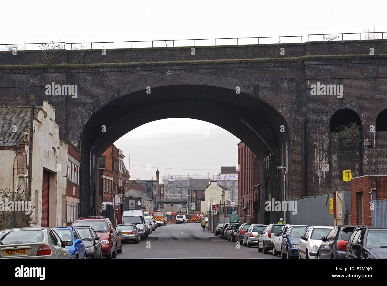 Passage de chemin de fer, Digbeth, Birmingham, Angleterre, RU Banque D'Images