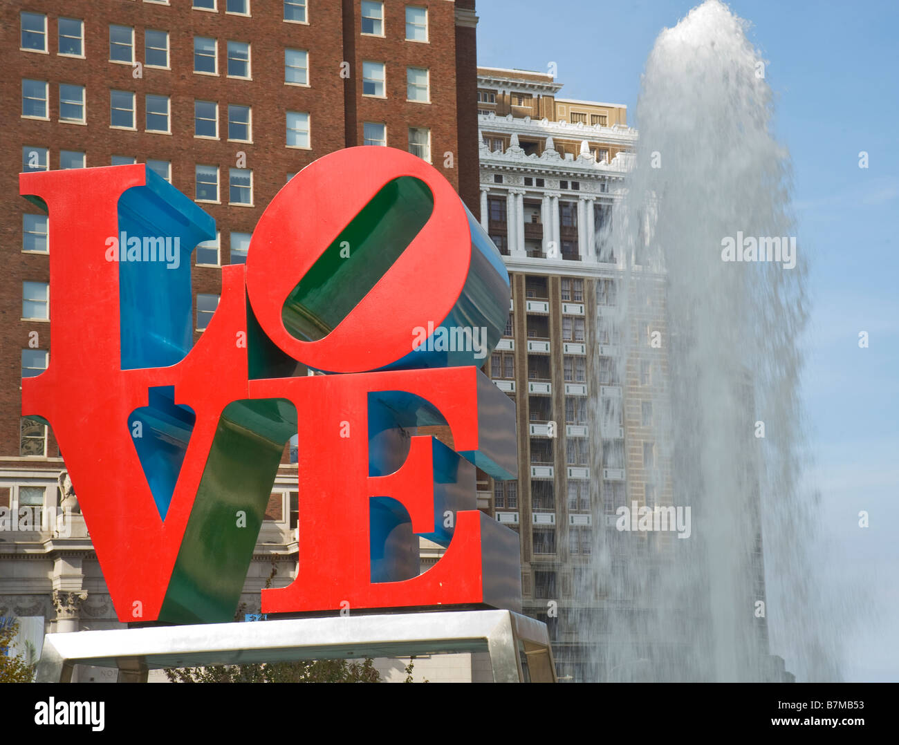 Statue et fontaine de l'amour (Parc Plaza JFK), Philadelphie Banque D'Images