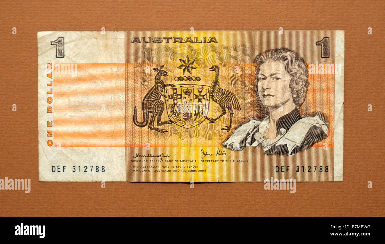 Australie 1 Un Dollar Bank Note Banque D'Images