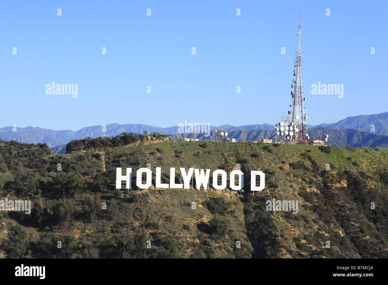 Aerial Croix Hollywood California USA Skyline Banque D'Images