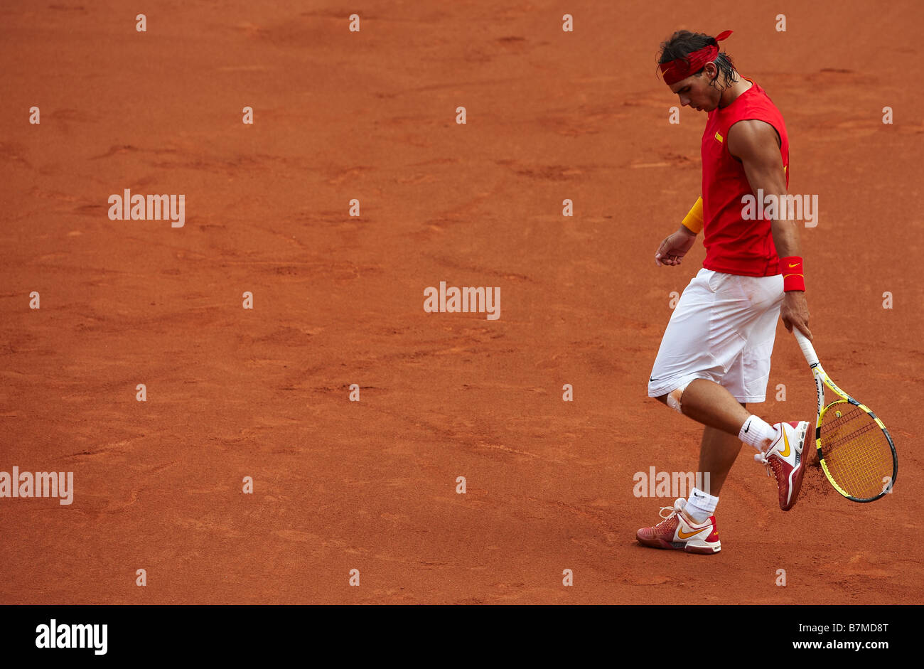 Rafael Nadal de l'Espagne au cours de la demi-finale de la Coupe Davis Banque D'Images