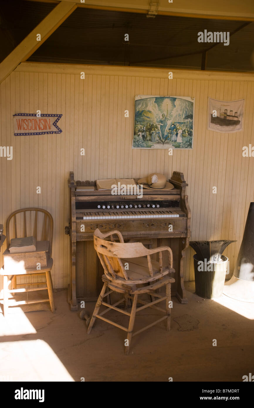 Piano en école Bodie State Historical Park Banque D'Images