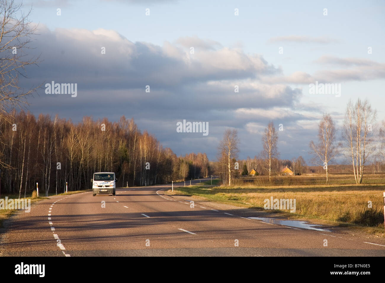 L'autoroute du comté de Tartu Estonie Banque D'Images