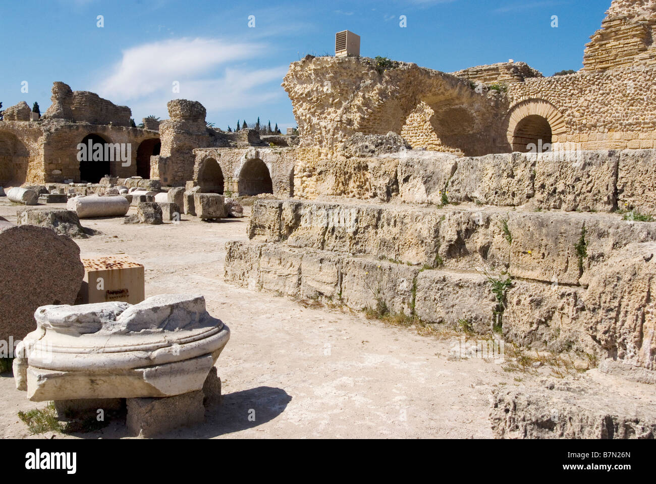 Vestiges de l'Antonine Baths près de Tunis Carthage Tunisie Banque D'Images