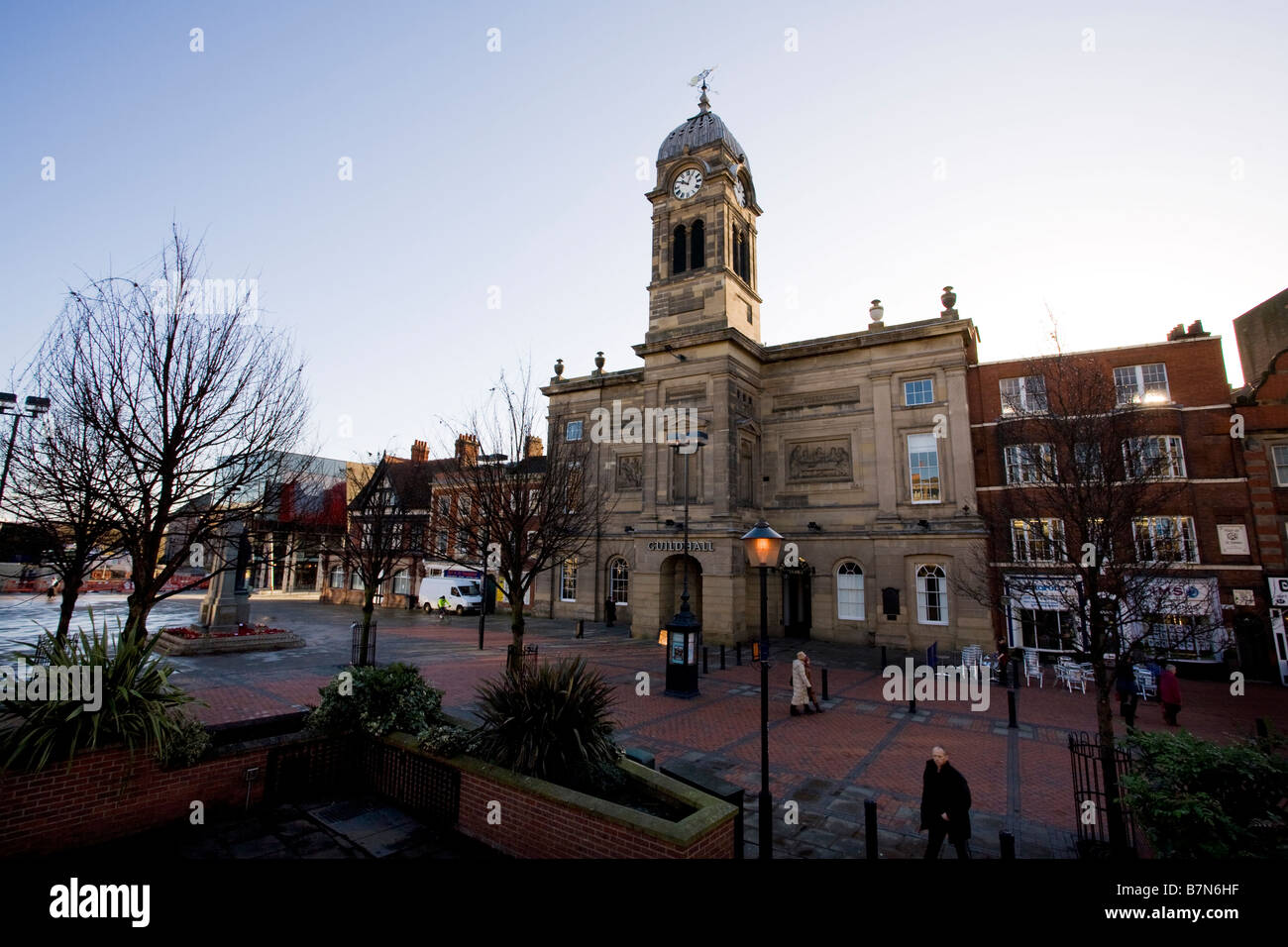 Derby Guildhall, l'élément central de la place du marché, Derby, England. Banque D'Images