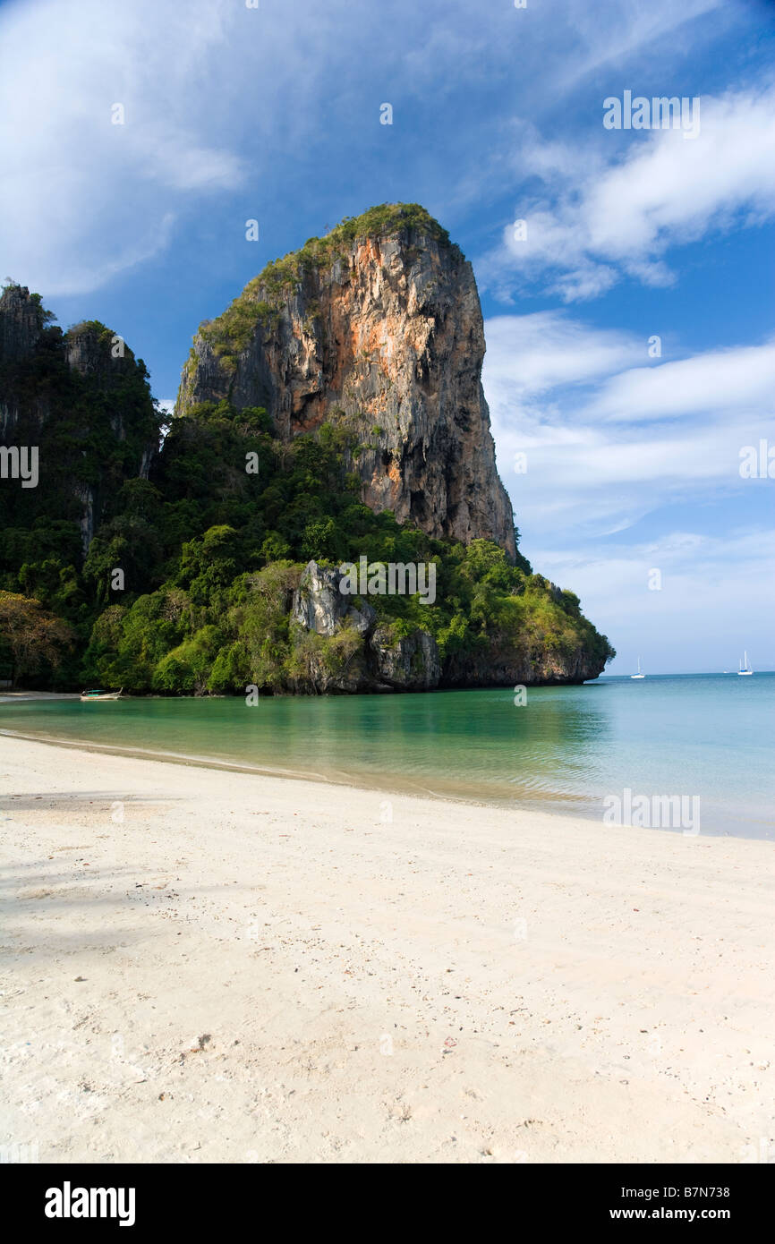 La Thaïlande, plage idyllique, Railey Beach, l'escalade, maison de vacances, de détente, d'un emplacement exotique, l'Asie, Voyage, Paradise, Krabi, pas de gens, Banque D'Images